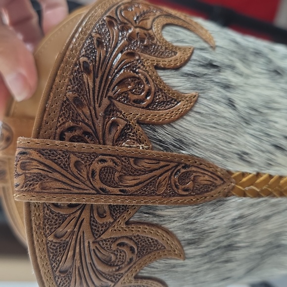 MYRA BAG Adelaide Hair On Tall Leather Cowboy Boots Size 11 NWT - Picture 7 of 10